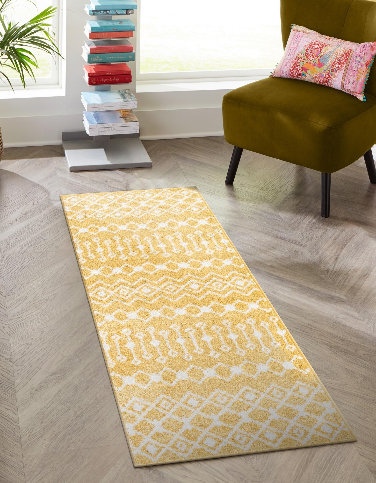 Mediterranean Lattice Collection Area Rug - Santorini (Yellow)