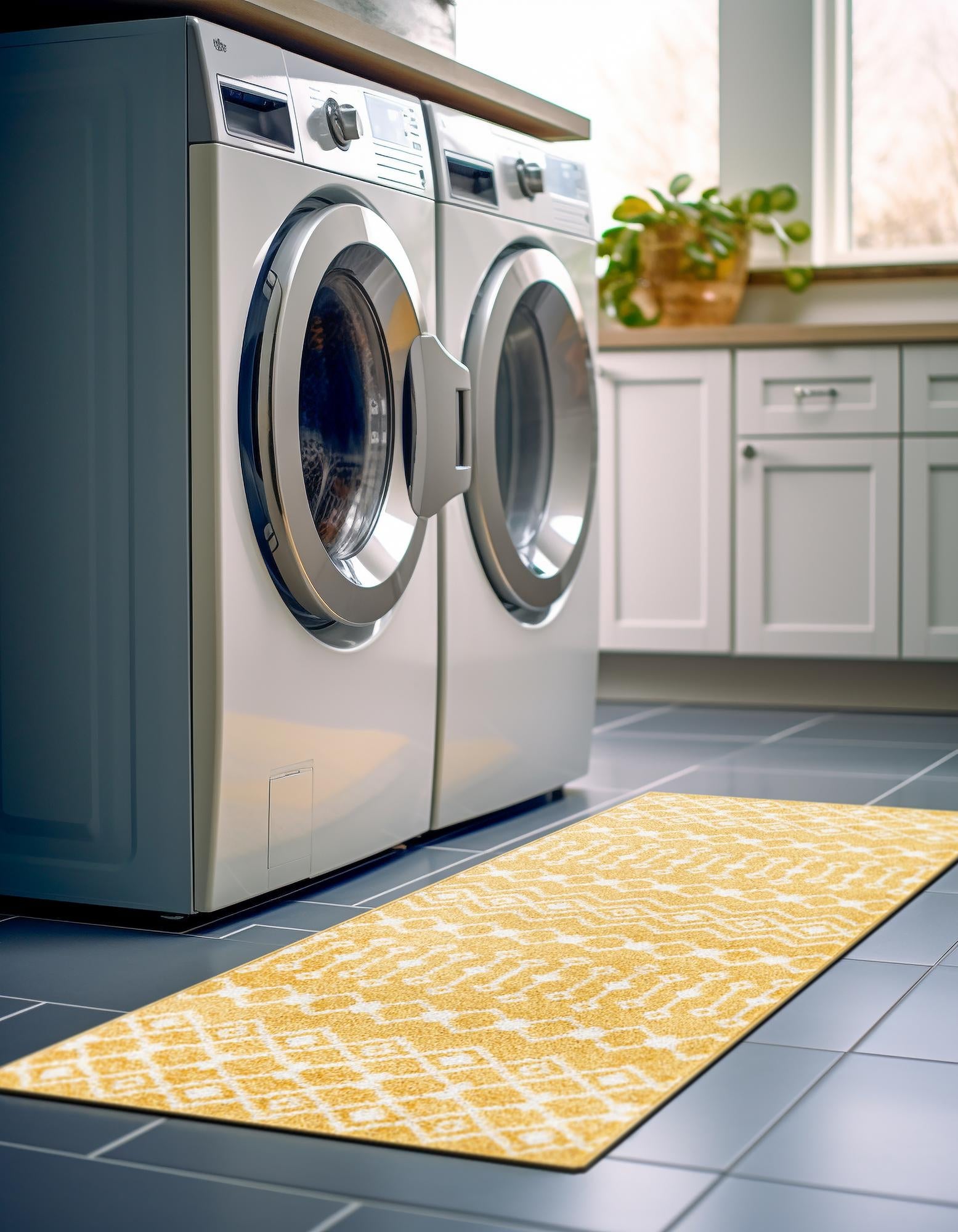 Mediterranean Lattice Collection Area Rug - Santorini (Yellow)