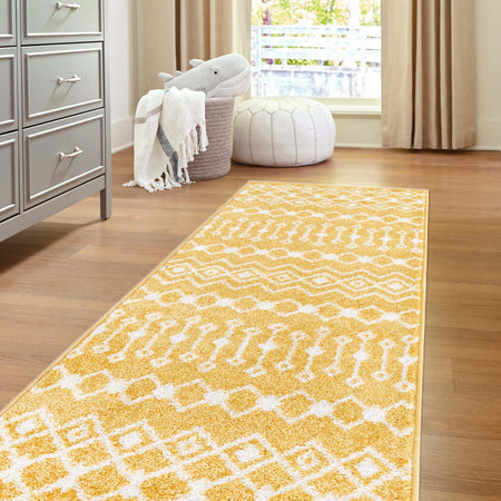 Mediterranean Lattice Collection Area Rug - Santorini (Yellow)