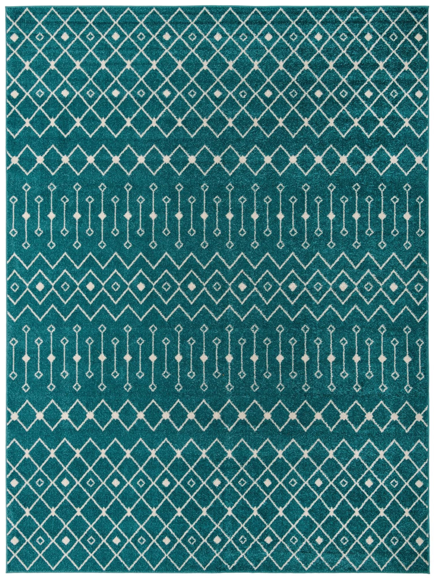 Mediterranean Lattice Collection Area Rug - Santorini (Turquoise)