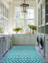 Mediterranean Lattice Collection Area Rug - Santorini (Turquoise)