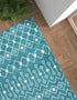 Mediterranean Lattice Collection Area Rug - Santorini (Turquoise)