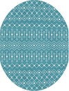 Mediterranean Lattice Collection Area Rug - Santorini (Turquoise) Oval Turquoise Main