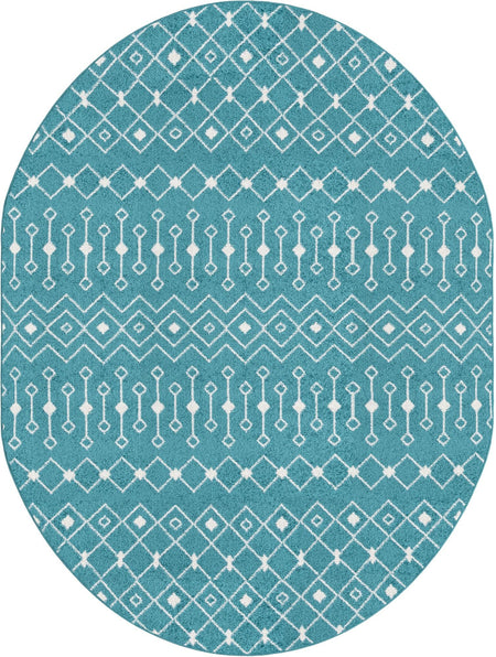 Mediterranean Lattice Collection Area Rug - Santorini (Turquoise)