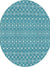 Mediterranean Lattice Collection Area Rug - Santorini (Turquoise) Oval Turquoise Main