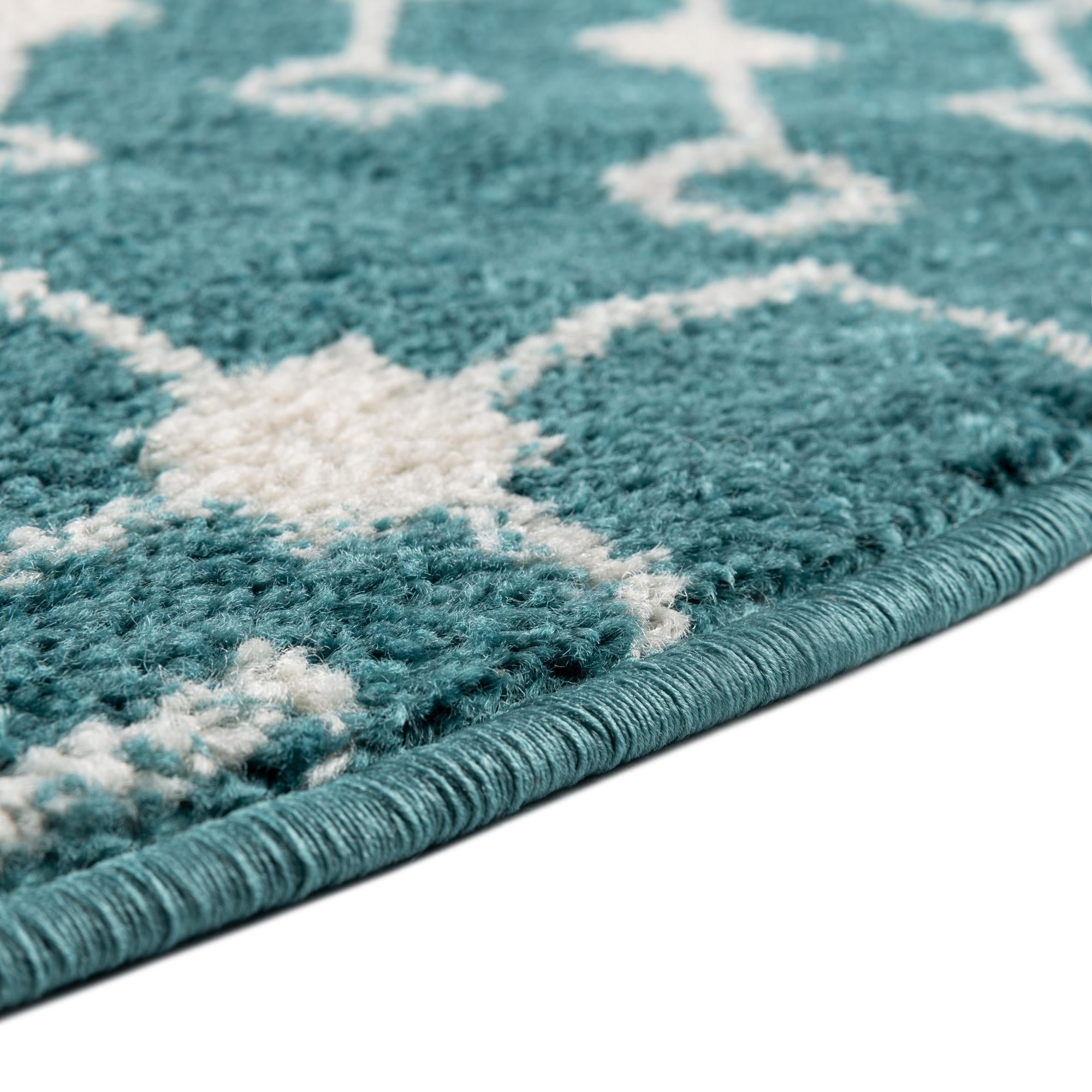 Mediterranean Lattice Collection Area Rug - Santorini (Turquoise)