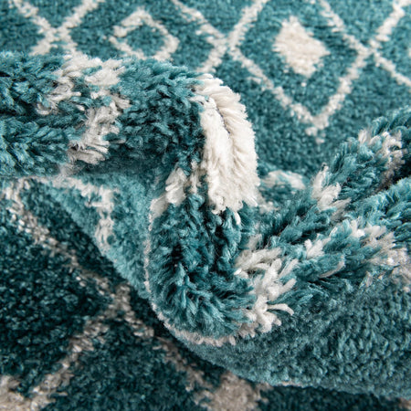 Mediterranean Lattice Collection Area Rug - Santorini (Turquoise)