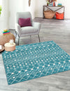 Mediterranean Lattice Collection Area Rug - Santorini (Turquoise) Square Turquoise  lifestyle 0