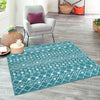 Mediterranean Lattice Collection Area Rug - Santorini (Turquoise) Square Turquoise  lifestyle 13