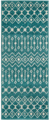 Mediterranean Lattice Collection Area Rug - Santorini (Turquoise) Runner Turquoise Main