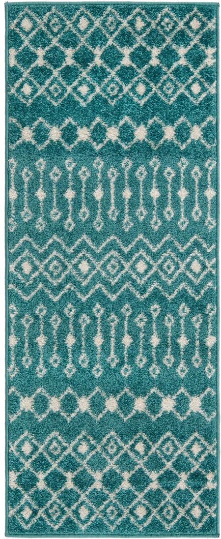 Mediterranean Lattice Collection Area Rug - Santorini (Turquoise)