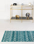 Mediterranean Lattice Collection Area Rug - Santorini (Turquoise)