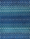 Mediterranean Lattice Collection Area Rug - Santorini (Navy and Teal) Rectangle Navy and Teal  lifestyle 2