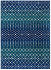 Mediterranean Lattice Collection Area Rug - Santorini (Navy and Teal) Rectangle Navy and Teal Main