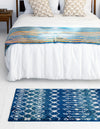 Mediterranean Lattice Collection Area Rug - Santorini (Navy and Teal) Runner Navy and Teal  lifestyle 48