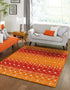 Mediterranean Lattice Collection Area Rug - Santorini (Orange and Red)