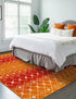 Mediterranean Lattice Collection Area Rug - Santorini (Orange and Red)