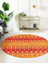 Mediterranean Lattice Collection Area Rug - Santorini (Orange and Red)