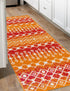 Mediterranean Lattice Collection Area Rug - Santorini (Orange and Red)