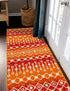 Mediterranean Lattice Collection Area Rug - Santorini (Orange and Red)