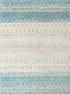 Mediterranean Lattice Collection Area Rug -  Casablanca (Ivory Blue) Rectangle Ivory Blue Main