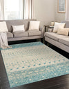 Mediterranean Lattice Collection Area Rug -  Casablanca (Ivory Blue) Rectangle Ivory Blue  lifestyle 0