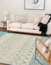 Mediterranean Lattice Collection Area Rug -  Casablanca (Ivory Blue) Rectangle Ivory Blue  lifestyle 10