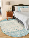 Mediterranean Lattice Collection Area Rug -  Casablanca (Ivory Blue) Oval Ivory Blue  lifestyle 4