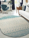 Mediterranean Lattice Collection Area Rug -  Casablanca (Ivory Blue) Oval Ivory Blue  lifestyle 9