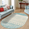 Mediterranean Lattice Collection Area Rug -  Casablanca (Ivory Blue) Oval Ivory Blue  lifestyle 24