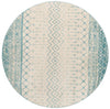 Mediterranean Lattice Collection Area Rug -  Casablanca (Ivory Blue) Round Ivory Blue Main