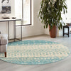 Mediterranean Lattice Collection Area Rug -  Casablanca (Ivory Blue) Round Ivory Blue  lifestyle 14