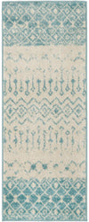 Mediterranean Lattice Collection Area Rug -  Casablanca (Ivory Blue) Runner Ivory Blue Main