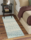 Mediterranean Lattice Collection Area Rug -  Casablanca (Ivory Blue) Runner Ivory Blue  lifestyle 43