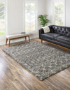 Berber Lattice Shag Collection Area Rug - Atlas (Gray) Rectangle Gray  lifestyle 2