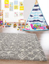 Berber Lattice Shag Collection Area Rug - Atlas (Gray) Rectangle Gray  lifestyle 7