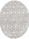 Berber Lattice Shag Collection Area Rug - Atlas (Gray) Oval Gray Main