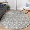 Berber Lattice Shag Collection Area Rug - Atlas (Gray) Oval Gray  lifestyle 13