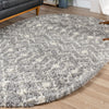 Berber Lattice Shag Collection Area Rug - Atlas (Gray) Oval Gray  lifestyle 14