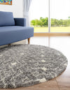 Berber Lattice Shag Collection Area Rug - Atlas (Gray) Round Gray  lifestyle 33