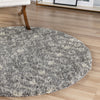 Berber Lattice Shag Collection Area Rug - Atlas (Gray) Round Gray  lifestyle 14