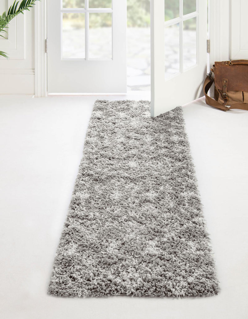 Berber Lattice Shag Collection Area Rug - Atlas (Gray) Runner Gray  lifestyle 0