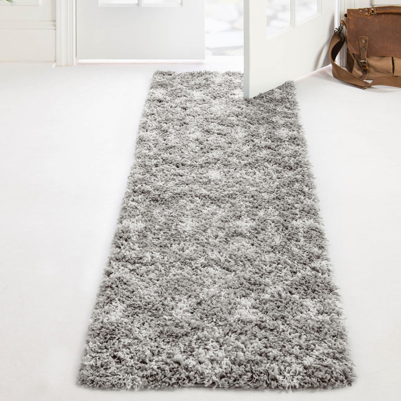 Berber Lattice Shag Collection Area Rug - Atlas (Gray) Runner Gray  lifestyle 13