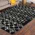 Berber Lattice Shag Collection Area Rug - Atlas (Black and White)