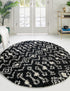 Berber Lattice Shag Collection Area Rug - Atlas (Black and White)