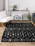 Berber Lattice Shag Collection Area Rug - Atlas (Black and White)