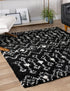 Berber Lattice Shag Collection Area Rug - Atlas (Black and White)