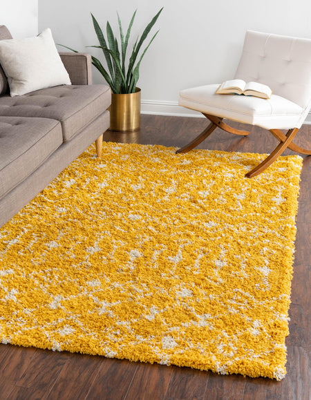 Berber Lattice Shag Collection Area Rug - Atlas (Yellow)