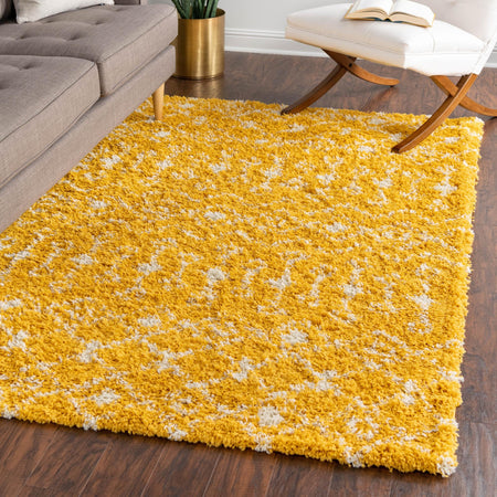 Berber Lattice Shag Collection Area Rug - Atlas (Yellow)