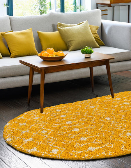 Berber Lattice Shag Collection Area Rug - Atlas (Yellow)